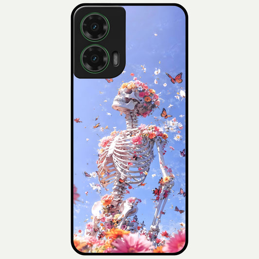  Bloom Beyond Bones Glass Case For Moto G35 back cover – full design glossy printed glass finish