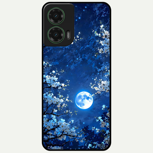  Blossom Moonlight Sky Glass Case For Moto G35 back cover – full design glossy printed glass finish