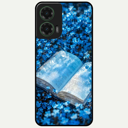  Blue Bloom Tales Glass Case For Moto G35 back cover – full design glossy printed glass finish