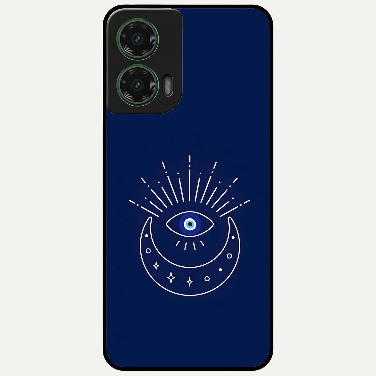  Blue Evil Eye Glass Case For Moto G35 back cover – full design glossy printed glass finish