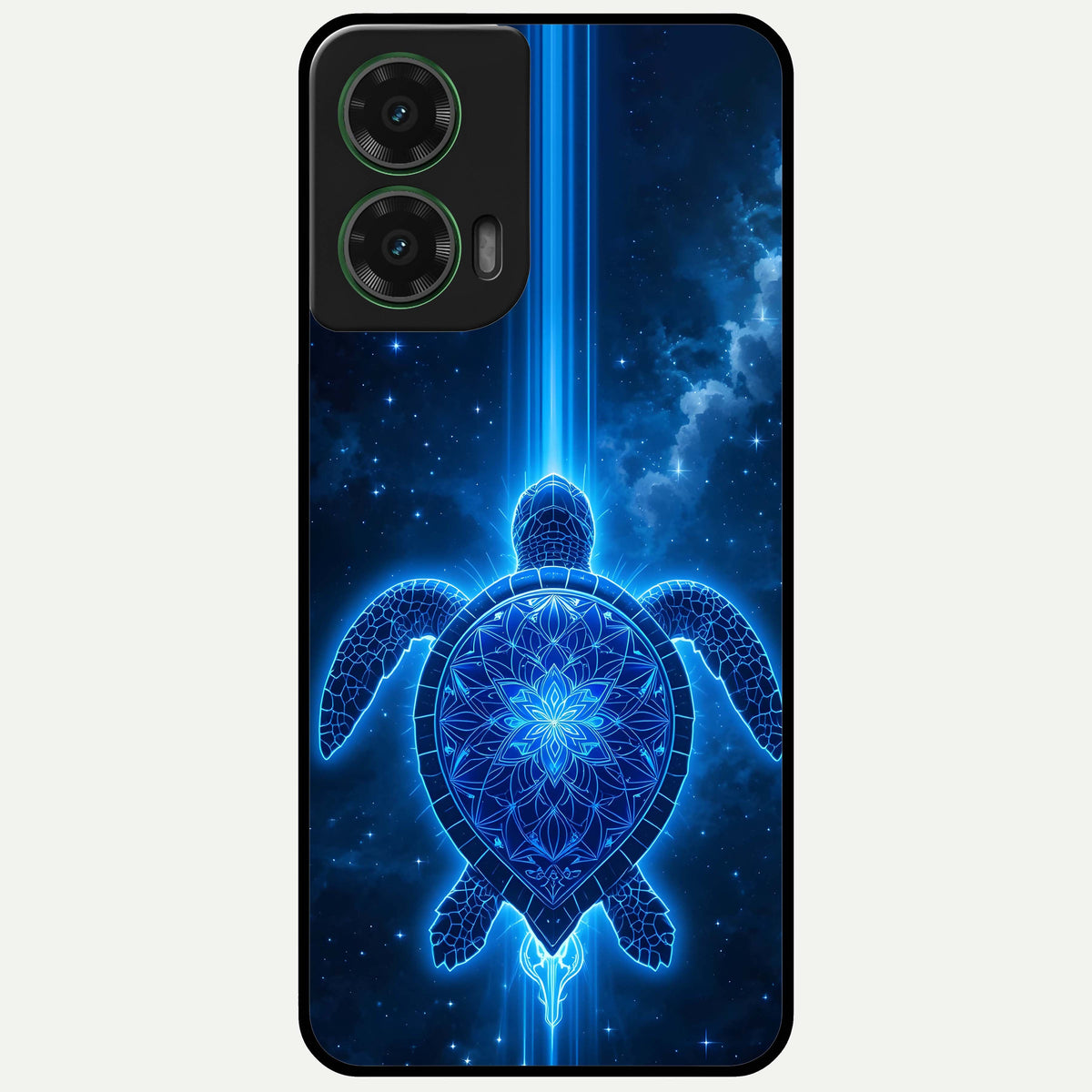  Blue Galaxy Turtle Glass Case For Moto G35 back cover – full design glossy printed glass finish