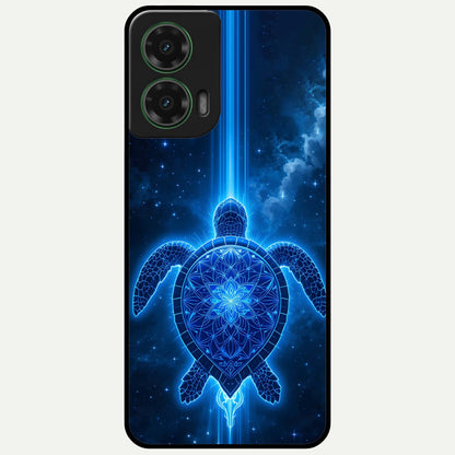  Blue Galaxy Turtle Glass Case For Moto G35 back cover – full design glossy printed glass finish