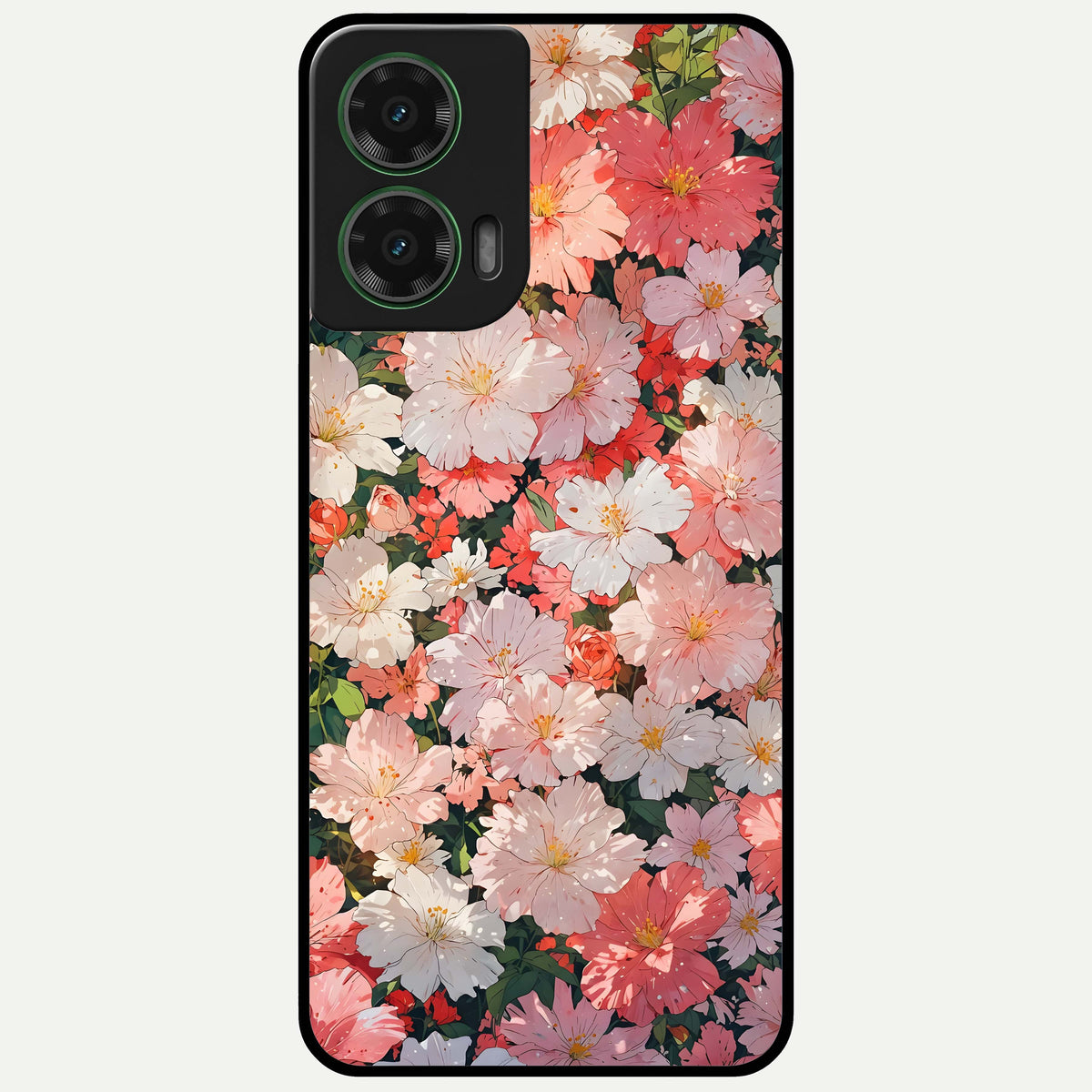  Blush Bloom Field Glass Case For Moto G35 back cover – full design glossy printed glass finish