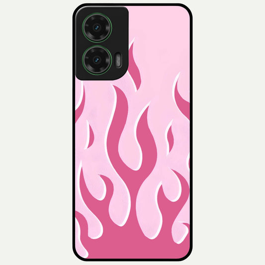  Blush Flame Energy Glass Case For Moto G35 back cover – full design glossy printed glass finish