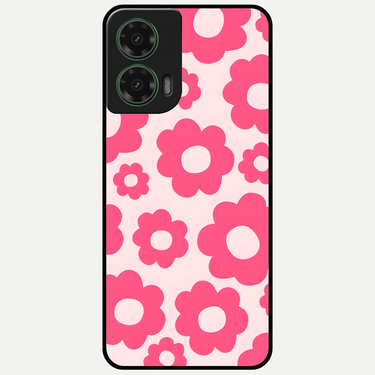  Blush Flower Pop Glass Case For Moto G35 back cover – full design glossy printed glass finish