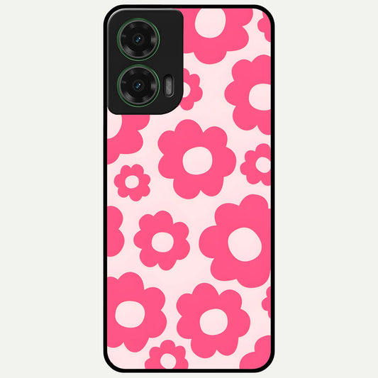  Blush Flower Pop Glass Case For Moto G35 back cover – full design glossy printed glass finish