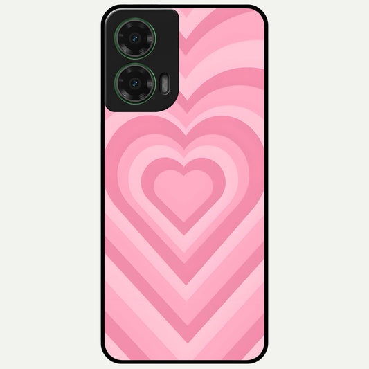  Blush Heart Waves Glass Case For Moto G35 back cover – full design glossy printed glass finish