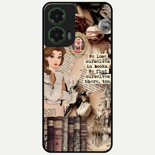  Bookish Dream World Glass Case For Moto G35 back cover – full design glossy printed glass finish