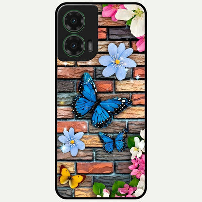  Brick Bloom Flight Glass Case For Moto G35 back cover – full design glossy printed glass finish