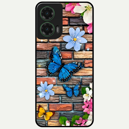  Brick Bloom Flight Glass Case For Moto G35 back cover – full design glossy printed glass finish