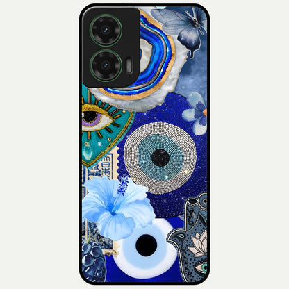  Celestial Blue Vision Glass Case For Moto G35 back cover – full design glossy printed glass finish
