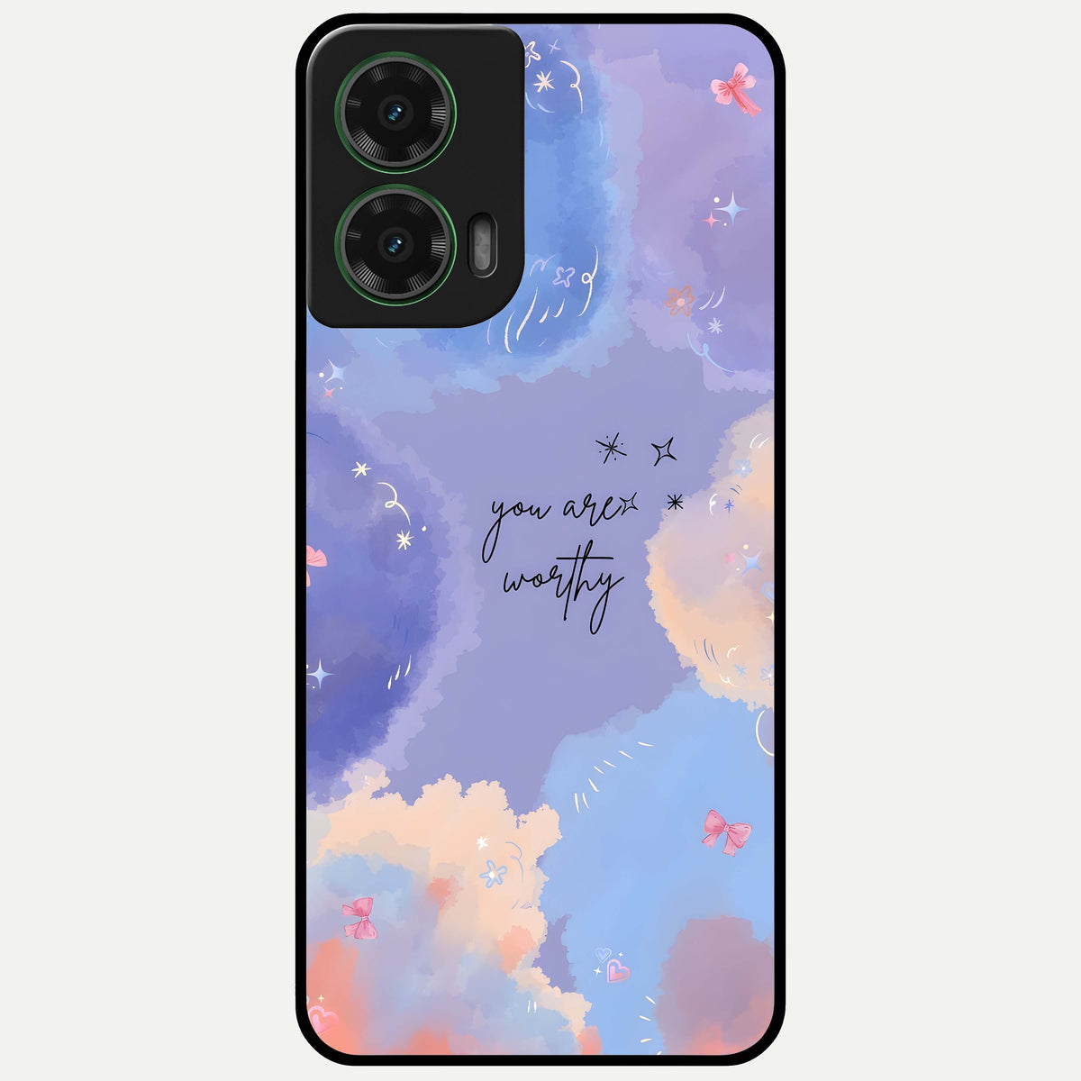  Celestial Cloud Magic Glass Case For Moto G35 back cover – full design glossy printed glass finish