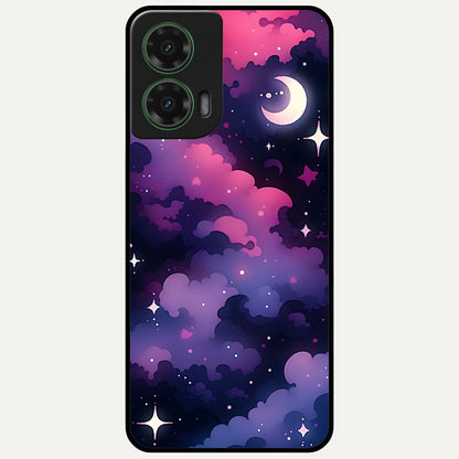  Celestial Moon Magic Glass Case For Moto G35 back cover – full design glossy printed glass finish