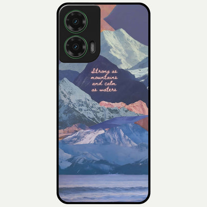  Celestial Mountain Calm Glass Case For Moto G35 back cover – full design glossy printed glass finish