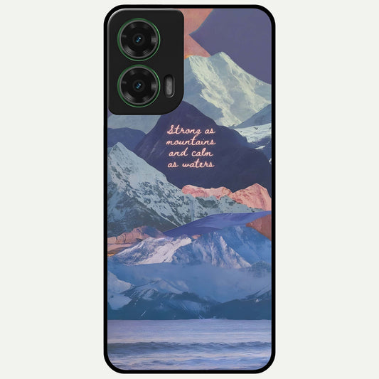  Celestial Mountain Calm Glass Case For Moto G35 back cover – full design glossy printed glass finish