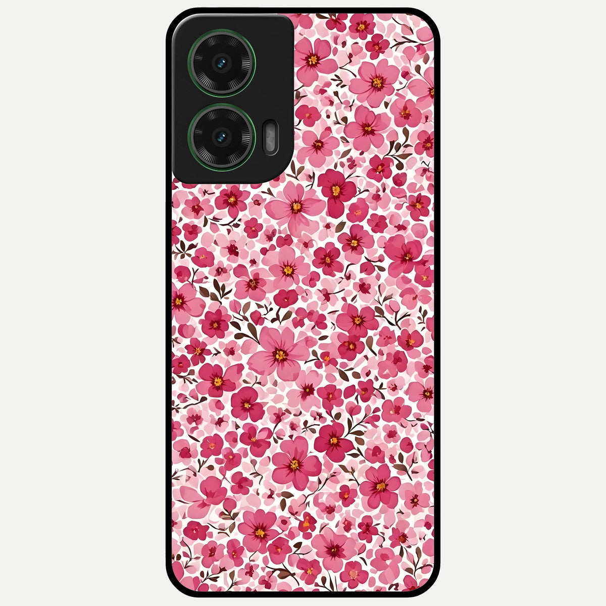  Cherry Blossom Charm Glass Case For Moto G35 back cover – full design glossy printed glass finish