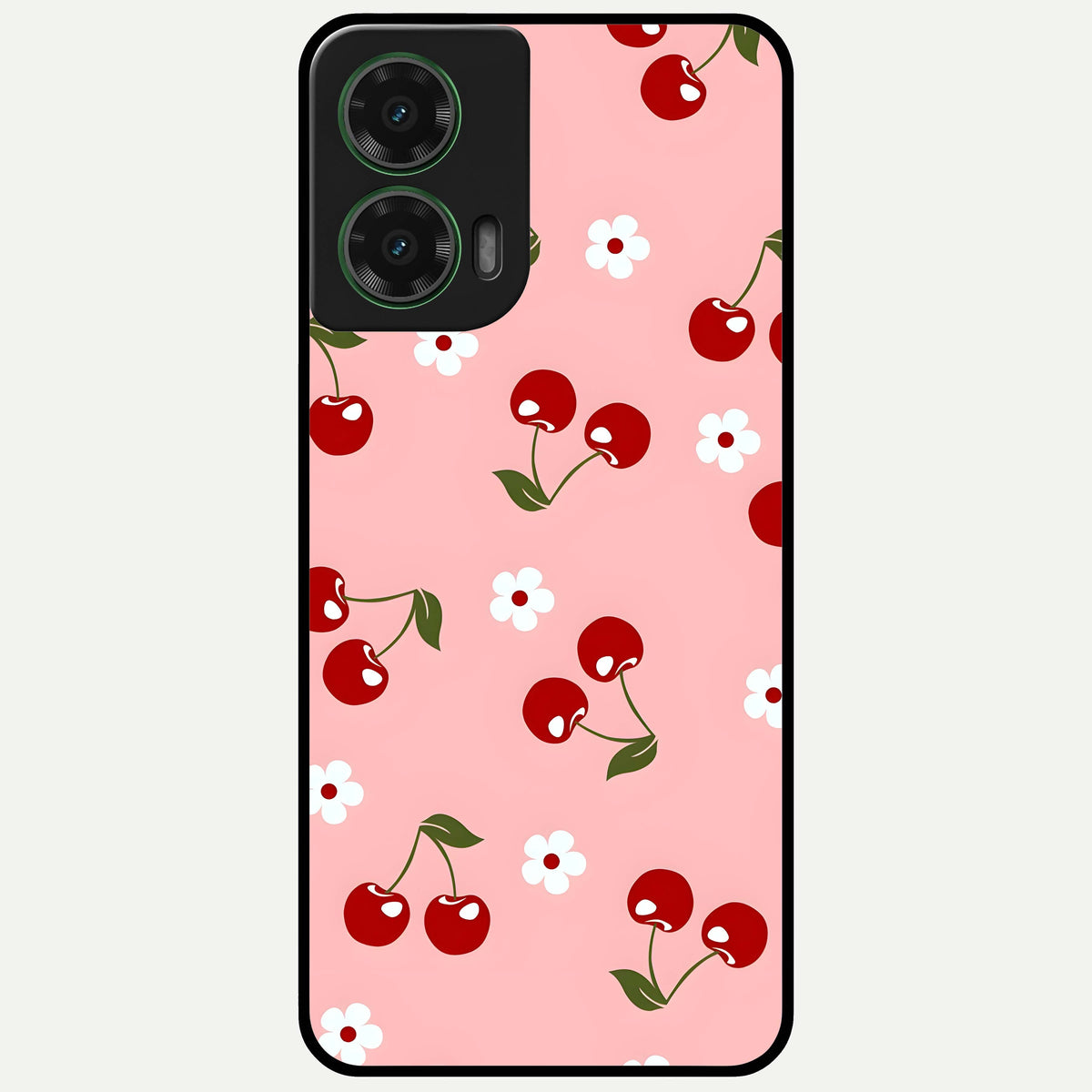  Cherry Love Mood Glass Case For Moto G35 back cover – full design glossy printed glass finish