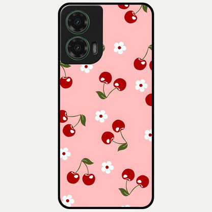  Cherry Love Mood Glass Case For Moto G35 back cover – full design glossy printed glass finish
