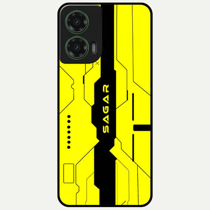  Circuit CYBERPUNK Custom Name Glass Case For Moto G35 back cover – full design glossy printed glass finish