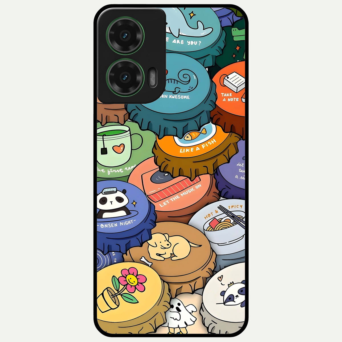  Coins Patterns Glass Case For Moto G35 back cover – full design glossy printed glass finish