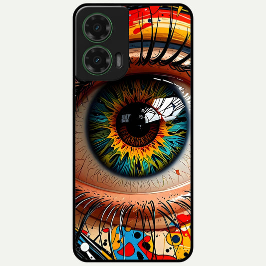  Colorful Eye Glass Case For Moto G35 back cover – full design glossy printed glass finish
