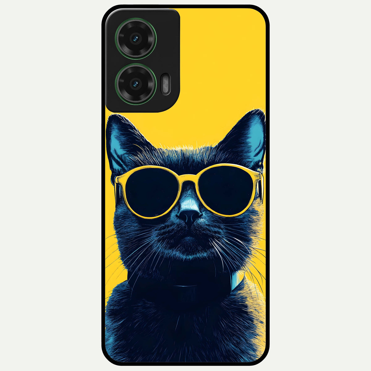  Cool Cat Vibes Glass Case For Moto G35 back cover – full design glossy printed glass finish