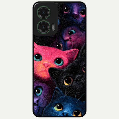  Cosmic Cats Dreams Glass Case For Moto G35 back cover – full design glossy printed glass finish