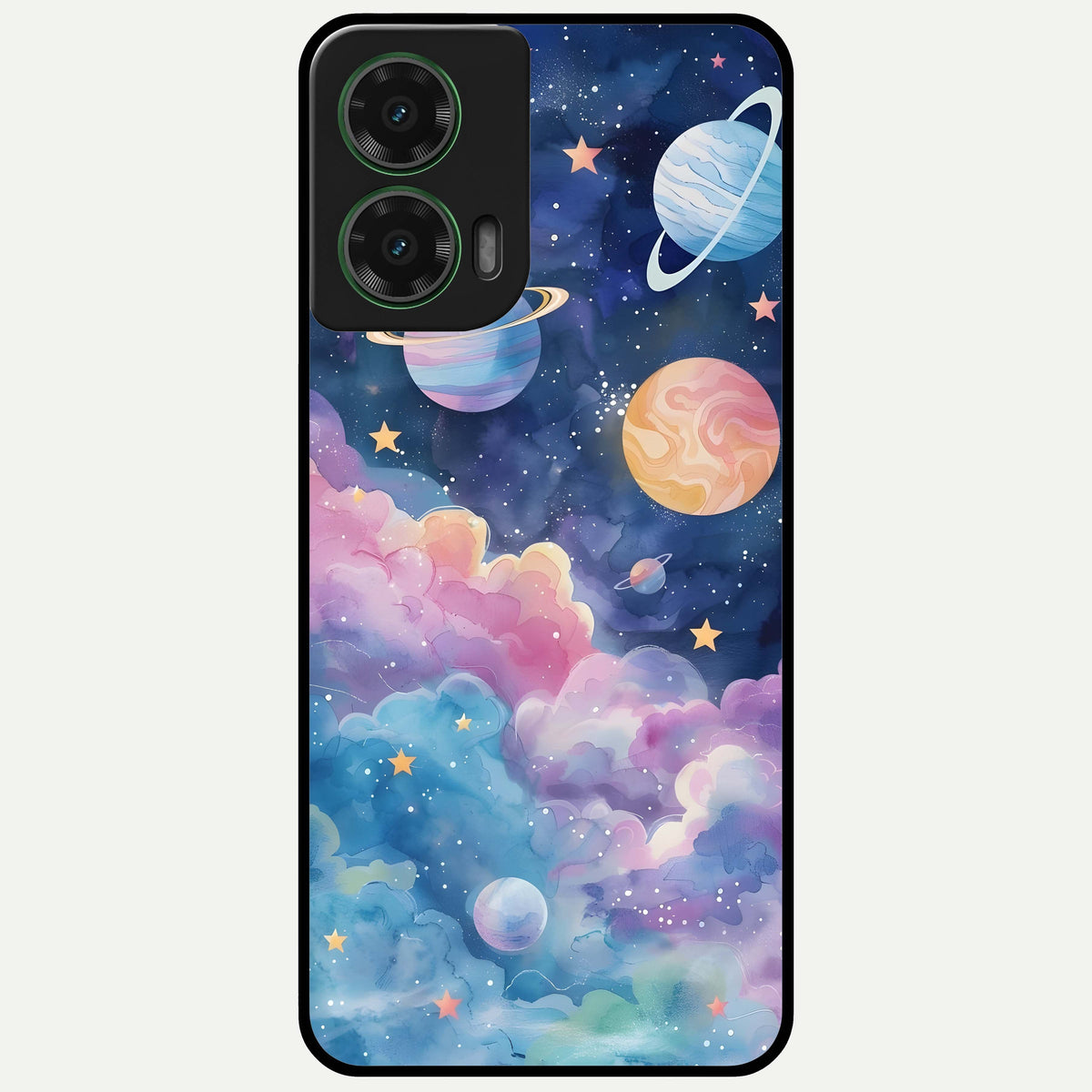  Cosmic Planet Dreams Glass Case For Moto G35 back cover – full design glossy printed glass finish
