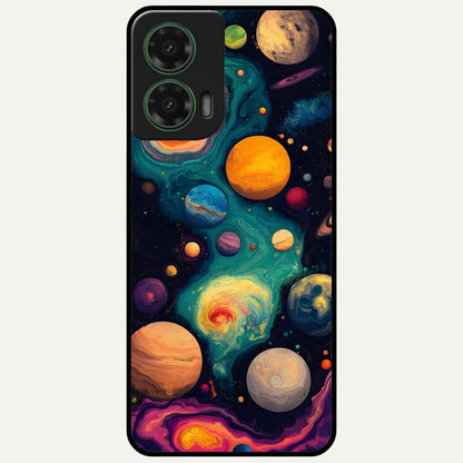  Cosmic Planet Journey Glass Case For Moto G35 back cover – full design glossy printed glass finish