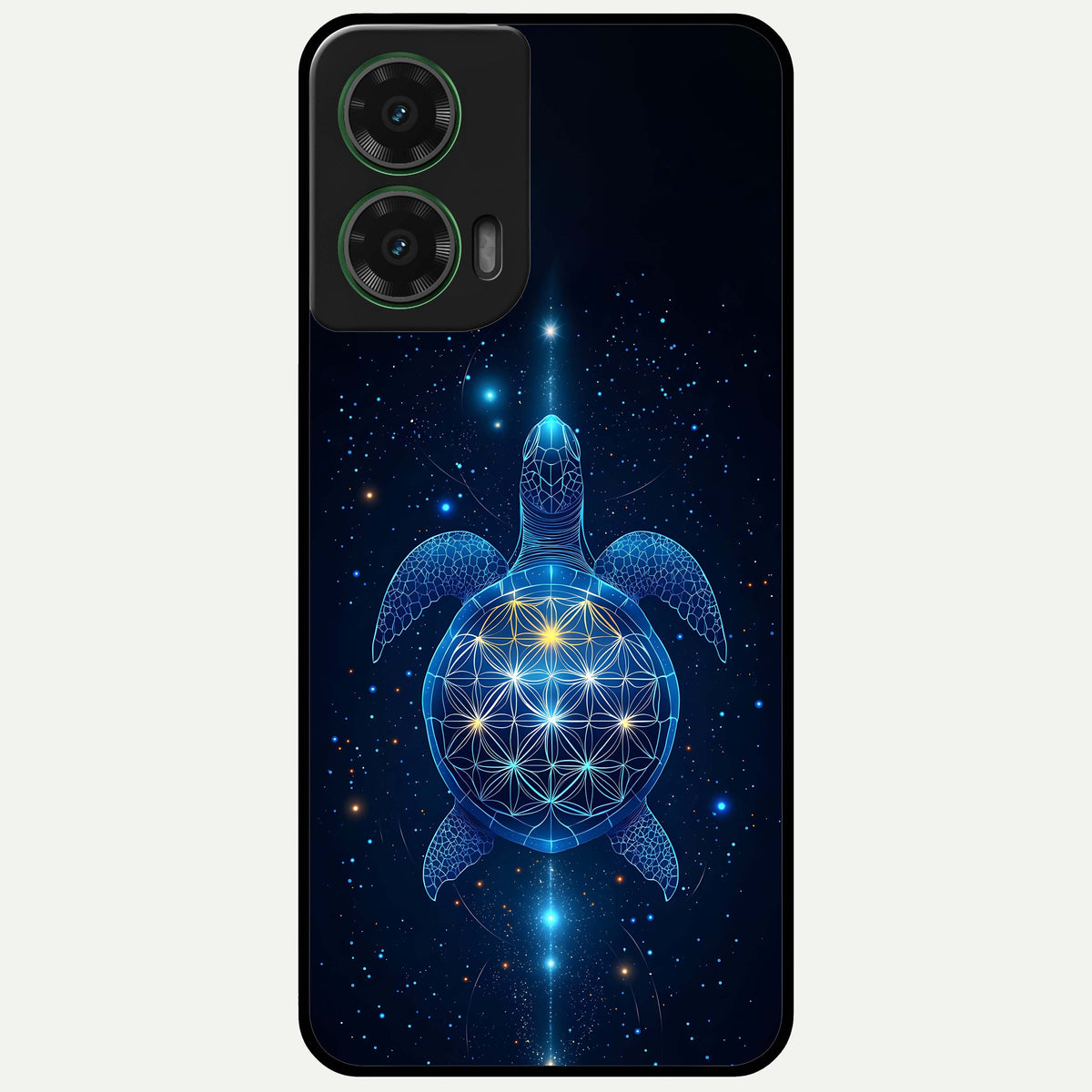  Crimson Blue Turtle Glass Case For Moto G35 back cover – full design glossy printed glass finish