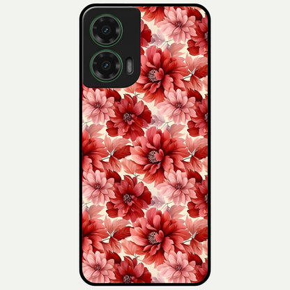  Crimson Love Petals Glass Case For Moto G35 back cover – full design glossy printed glass finish