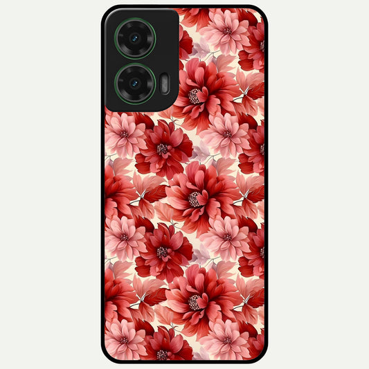  Crimson Love Petals Glass Case For Moto G35 back cover – full design glossy printed glass finish