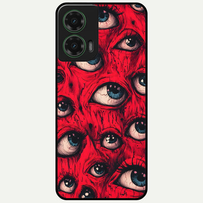  Crimson Watch Eyes Glass Case For Moto G35 back cover – full design glossy printed glass finish