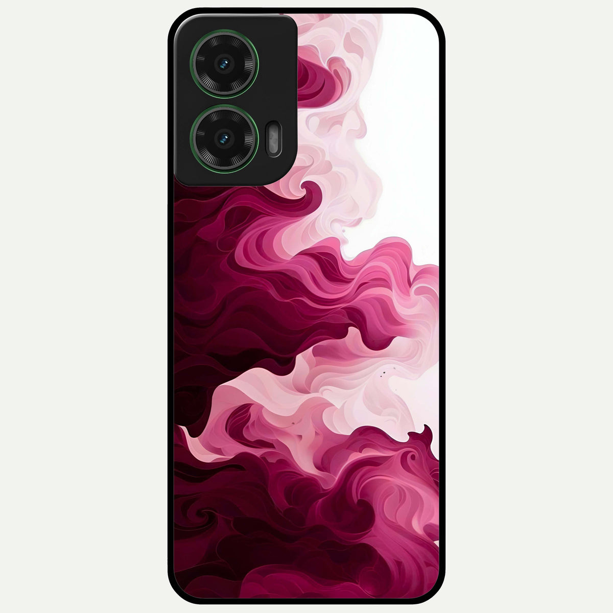  Crimson Wave Flow Glass Case For Moto G35 back cover – full design glossy printed glass finish