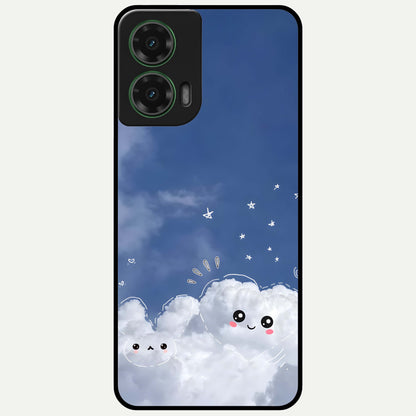  Cute Blossom Cloud Glass Case For Moto G35 back cover – full design glossy printed glass finish