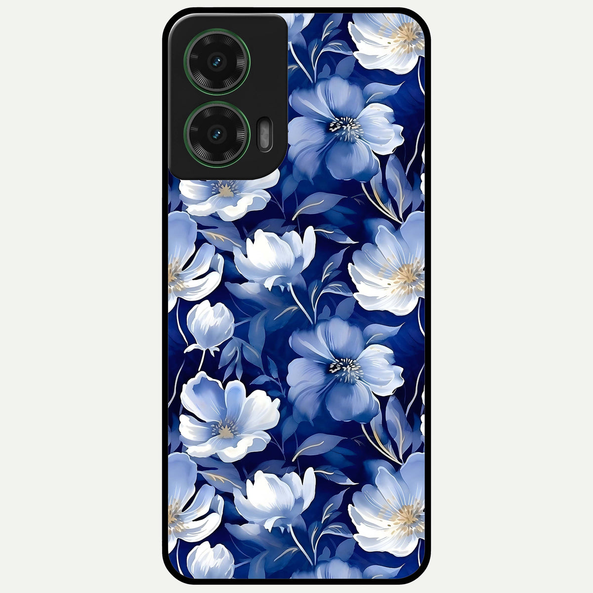  Cute Floral Patterns Glass Case For Moto G35 back cover – full design glossy printed glass finish