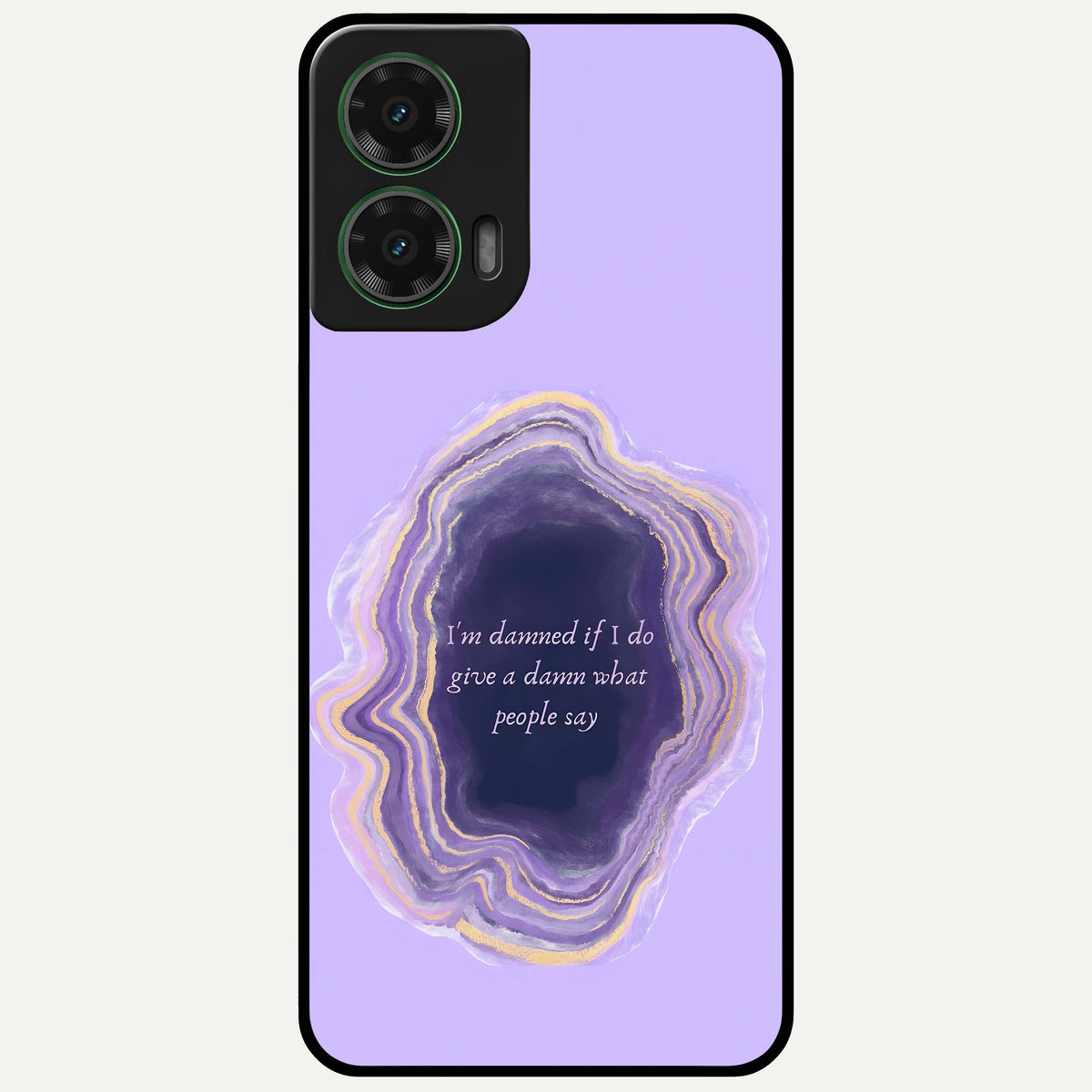  Damned People Quote Glass Case For Moto G35 back cover – full design glossy printed glass finish