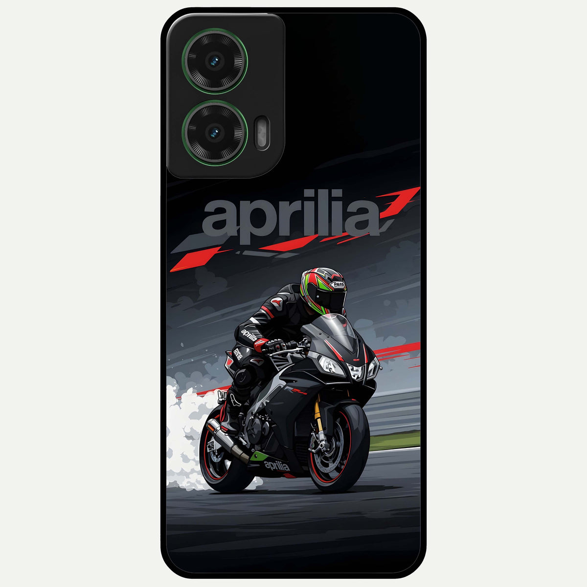  Dark Aprilla Glass Case For Moto G35 back cover – full design glossy printed glass finish