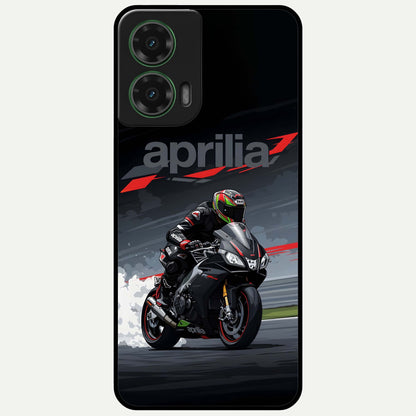  Dark Aprilla Glass Case For Moto G35 back cover – full design glossy printed glass finish