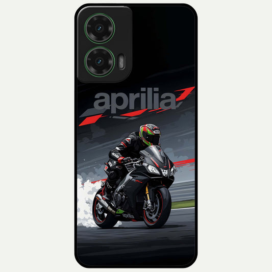  Dark Aprilla Glass Case For Moto G35 back cover – full design glossy printed glass finish