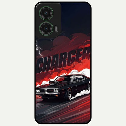  Dark Charger Fury Glass Case For Moto G35 back cover – full design glossy printed glass finish