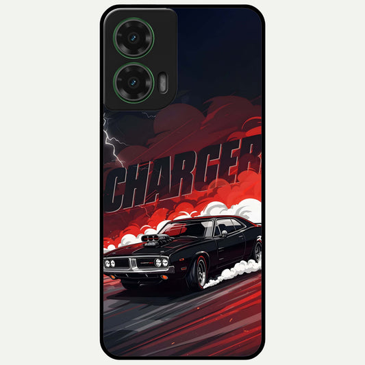  Dark Charger Fury Glass Case For Moto G35 back cover – full design glossy printed glass finish