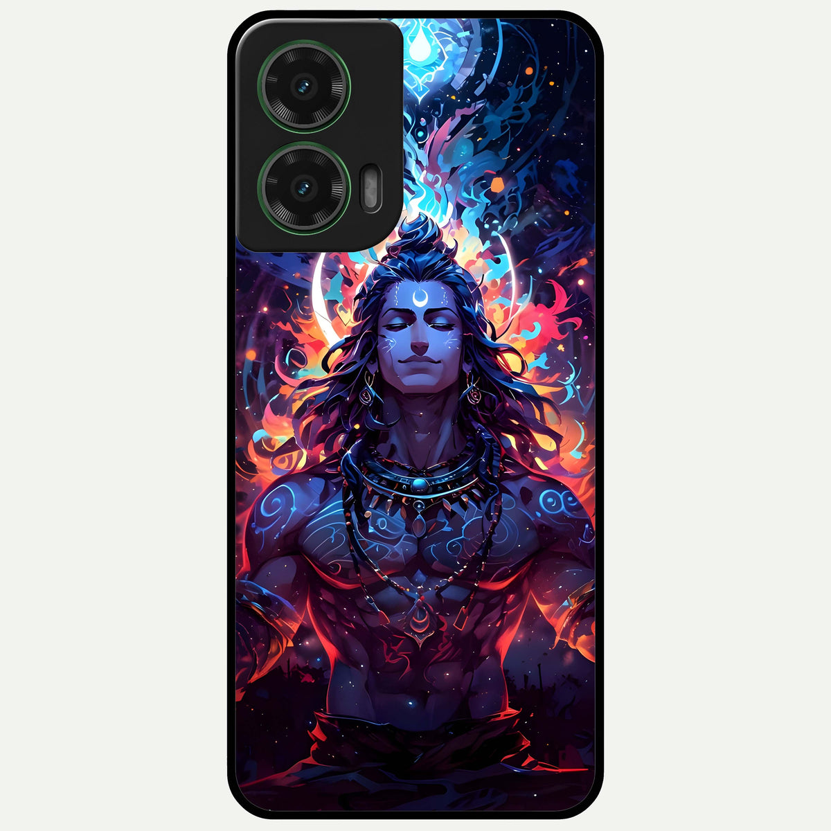  Divine Fire Shiv Glass Case For Moto G35 back cover – full design glossy printed glass finish