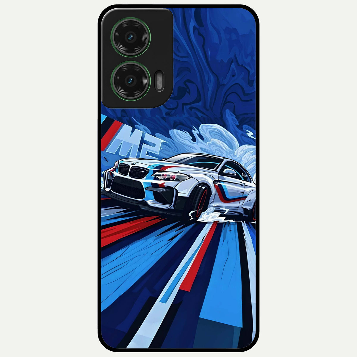  Drift Power Rush Glass Case For Moto G35 back cover – full design glossy printed glass finish