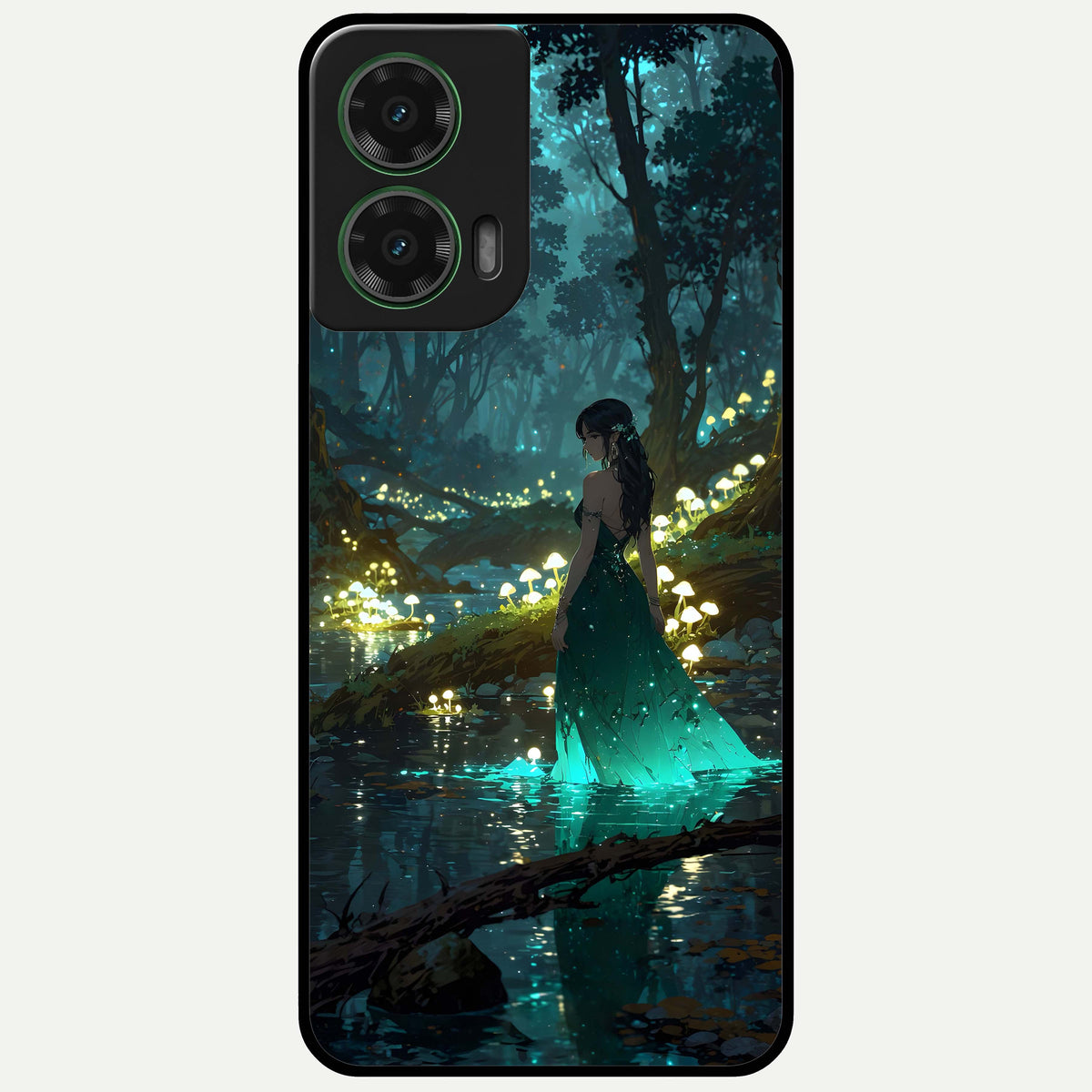  Enchanted Forest Glow Glass Case For Moto G35 back cover – full design glossy printed glass finish