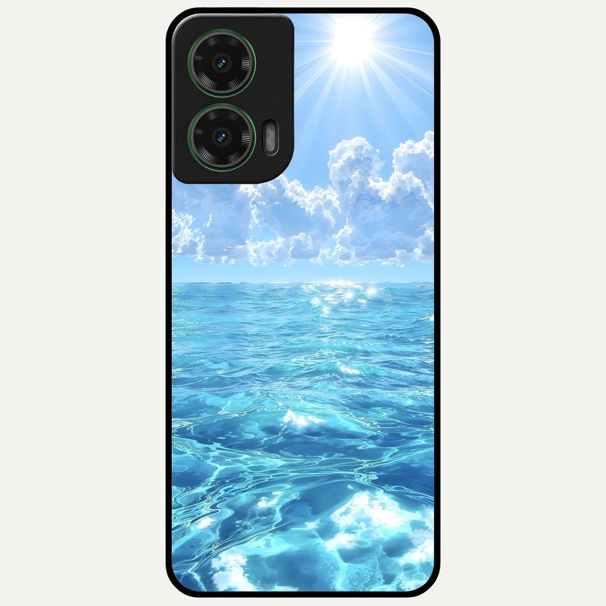  Endless Ocean Horizon Glass Case For Moto G35 back cover – full design glossy printed glass finish
