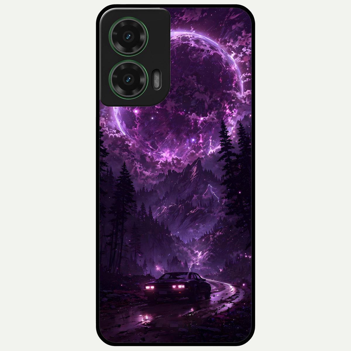  Eternal Cosmic Drive Glass Case For Moto G35 back cover – full design glossy printed glass finish