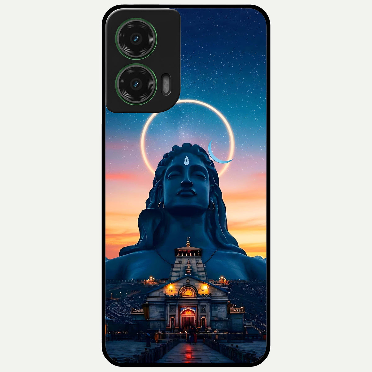  Eternal Shiva Aura Glass Case For Moto G35 back cover – full design glossy printed glass finish