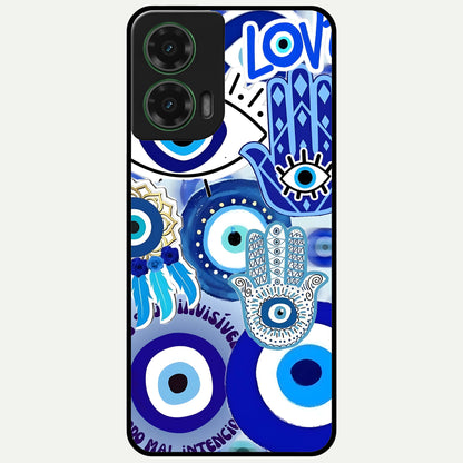  Evil Eyes Dream Glass Case For Moto G35 back cover – full design glossy printed glass finish