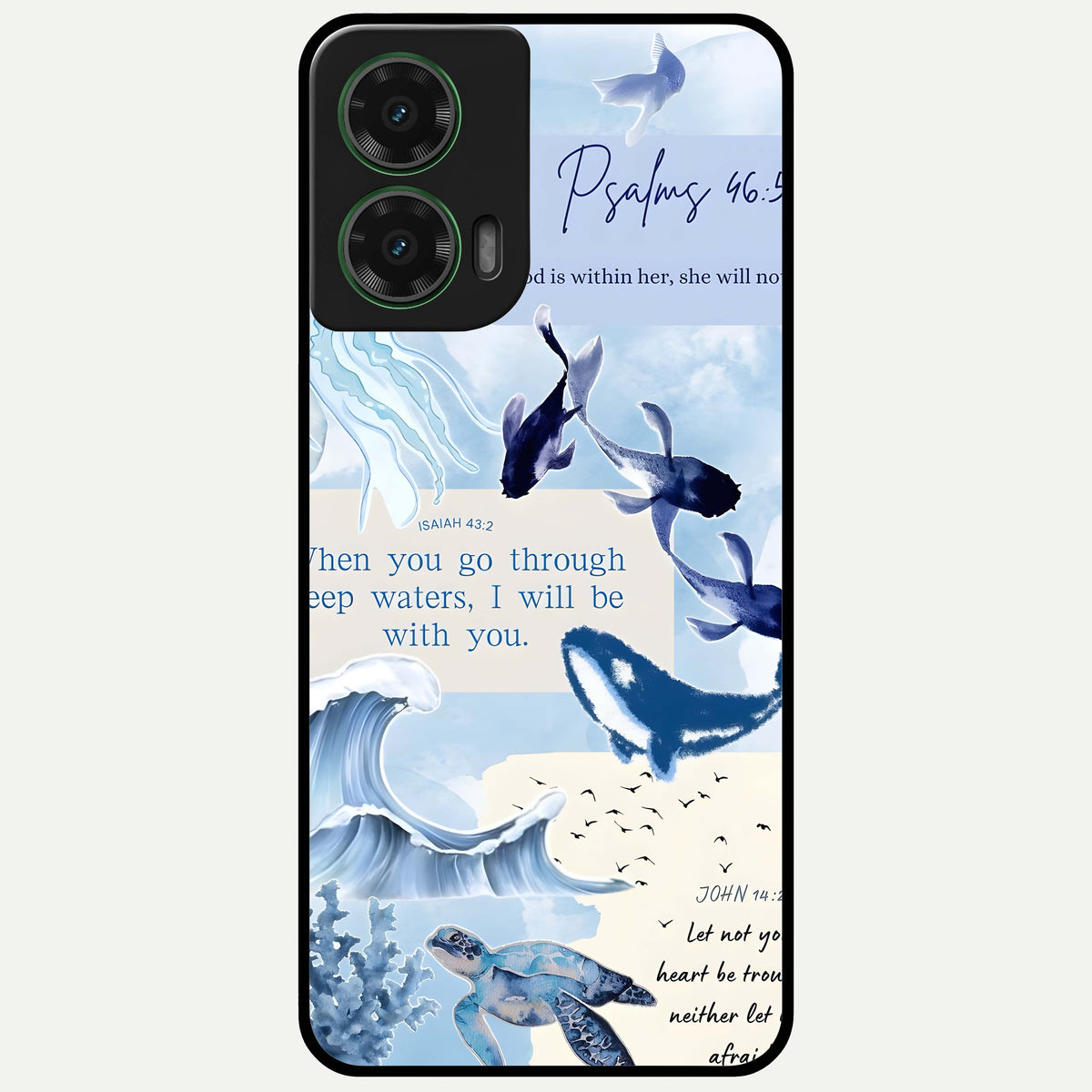  Faithful Ocean Promise Glass Case For Moto G35 back cover – full design glossy printed glass finish